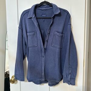 Aerie Textured Blue Knit long sleeve button up
Shacket